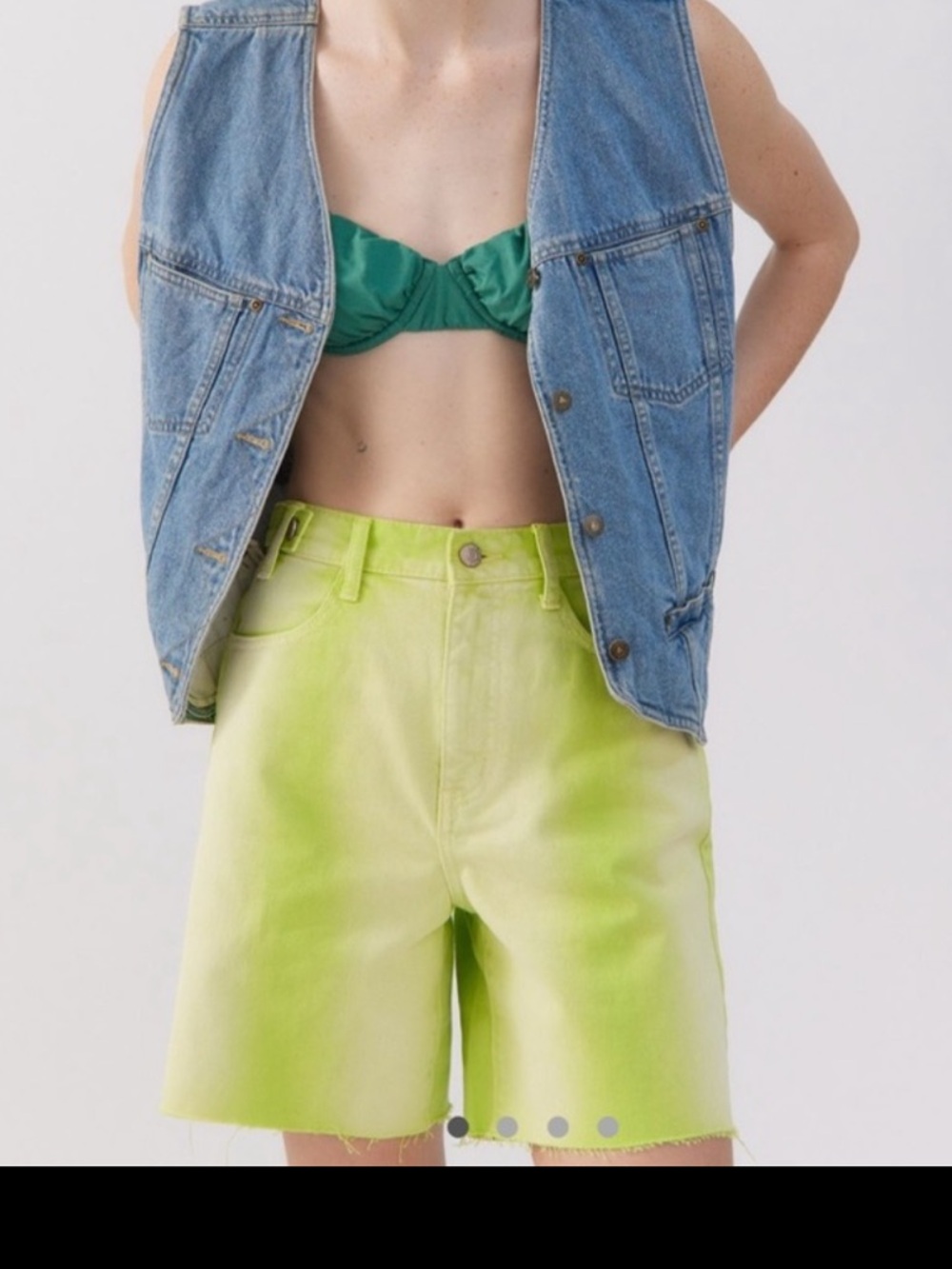 Urban Outfitters BDG Longline Denim Short - Green
